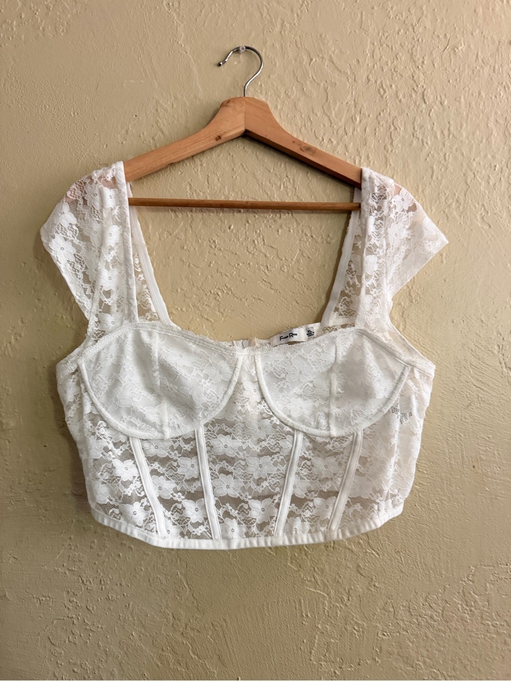 White Lace Bustier Corset Crop Top